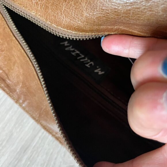 M. Julian Brown Leather Messenger Bag With Adjustable Strap & Multiple Pockets - Picture 11 of 12